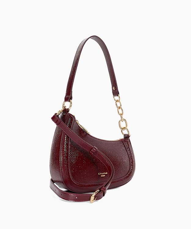 Dune London Direction - Berry Reptile Effect Shoulder Bag