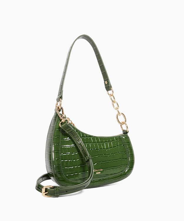 Dune London Direction - Green Asymmetric Chain Detail Shoulder Bag