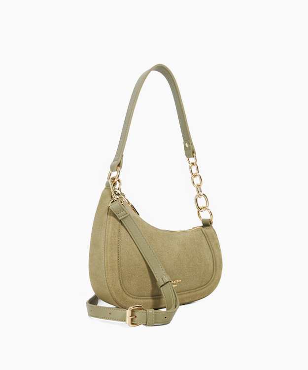 Dune London Direction - Khaki Asymmetric Chain Detail Shoulder Bag