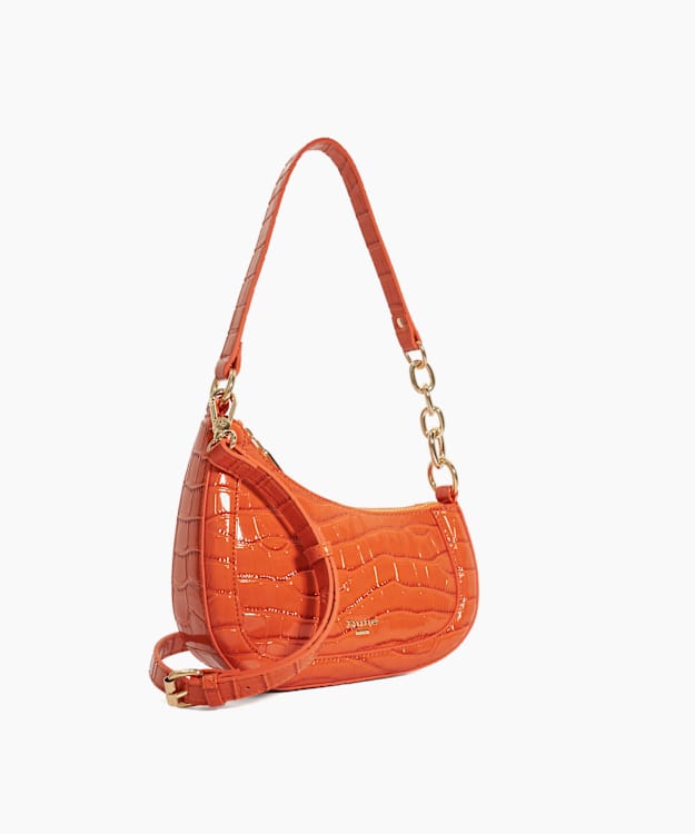 Dune London Direction - Orange Asymmetric Chain Detail Shoulder Bag