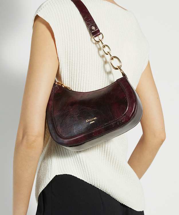 Dune London Direction - Purple Asymmetric Chain Detail Shoulder Bag