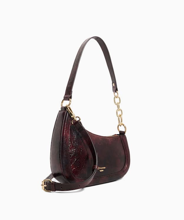 Dune London Direction - Purple Asymmetric Chain Detail Shoulder Bag