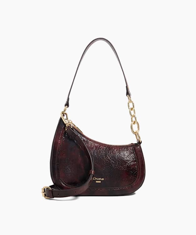 dune london Direction - Purple Asymmetric Chain Detail Shoulder Bag