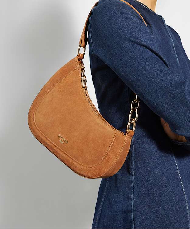 Dune London Direction - Tan Asymmetric Chain Detail Shoulder Bag