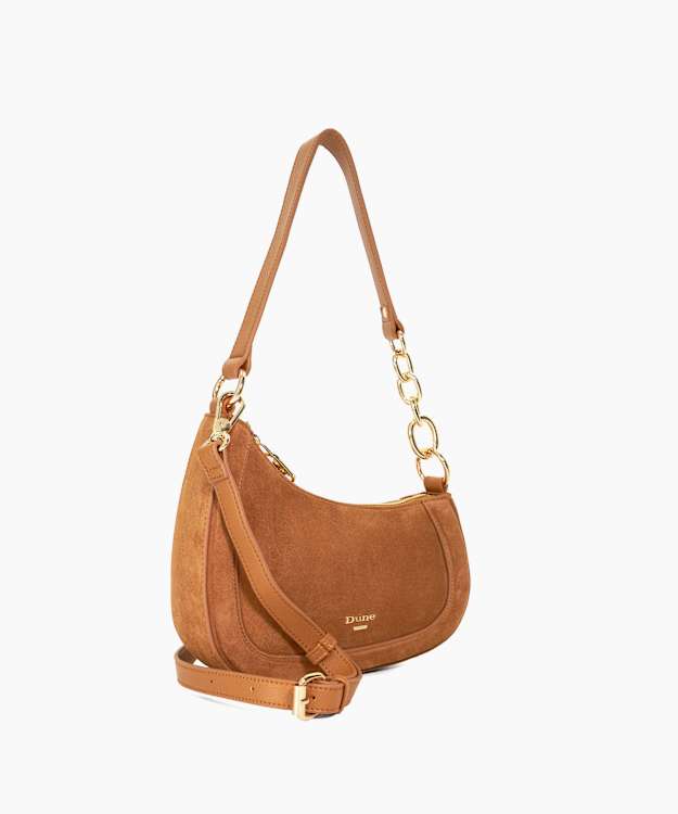 Dune London Direction - Tan Asymmetric Chain Detail Shoulder Bag