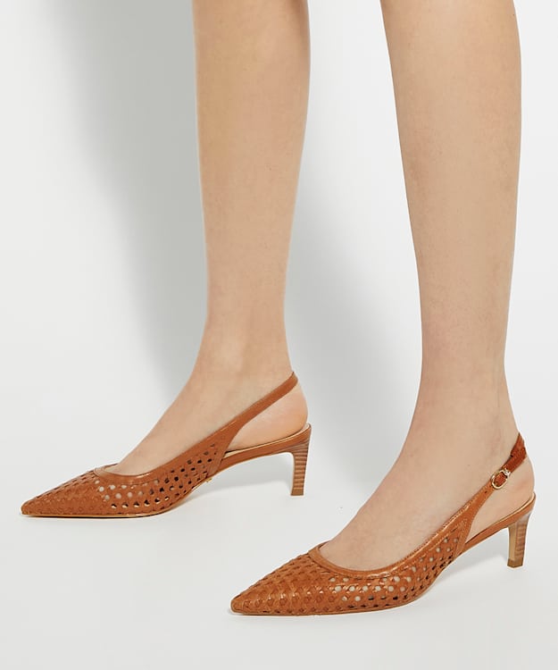 Dune London Divided - Tan Pointed Toe Sling-Back Heels