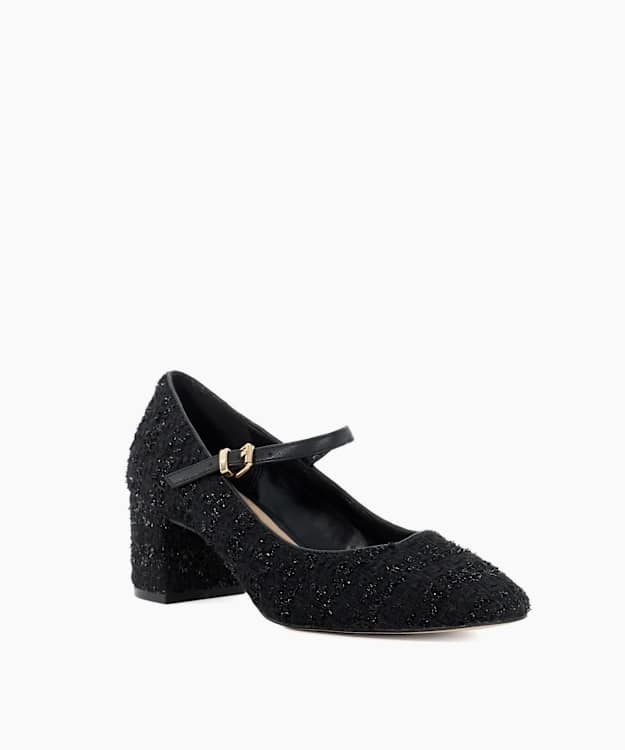 Dune London Ascented - Black Block Heel Mary Janes