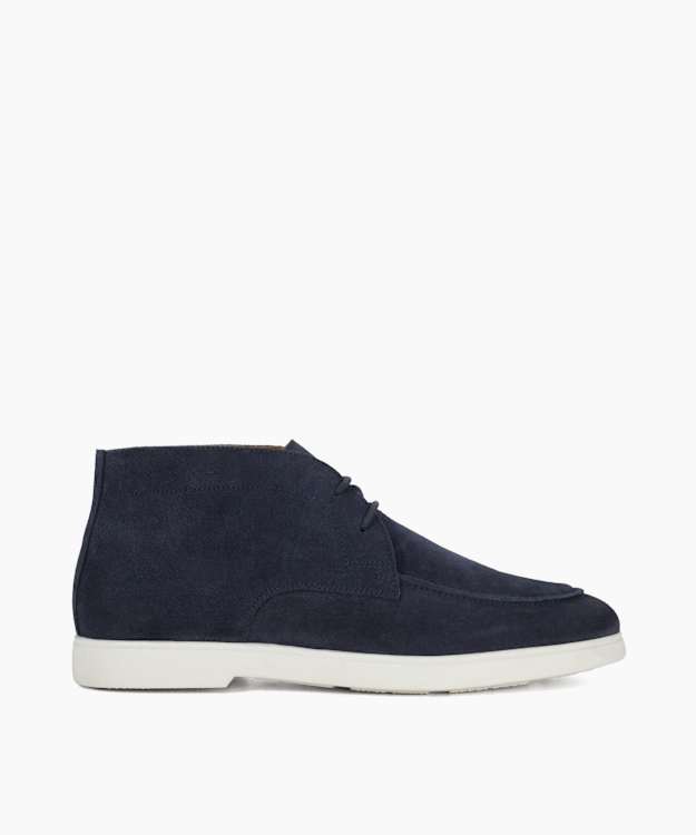 dune london Backers - Navy Suede Lace Up Ankle Boots