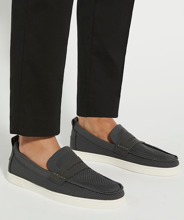 Dune London Baisley - Grey Casual Knitted Loafers