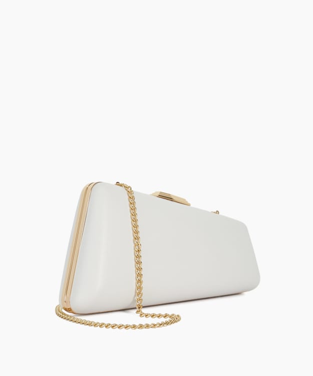 Dune London Balancing - White Asymmetric Clutch Bag