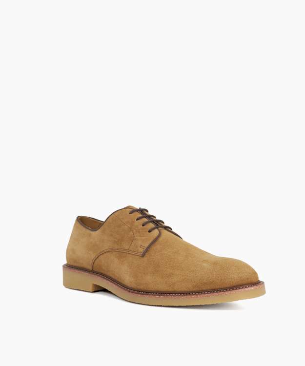 Dune London Banford - Tan Suede Gibson Lace Up Shoes