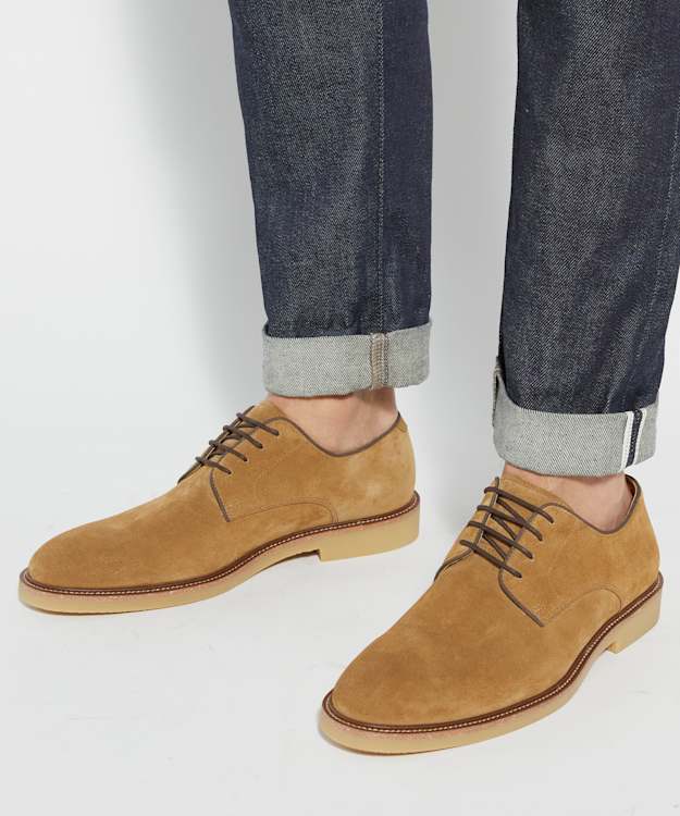 Dune London Banford - Tan Suede Gibson Lace Up Shoes