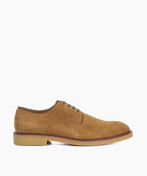 dune london Banford - Tan Suede Gibson Lace Up Shoes