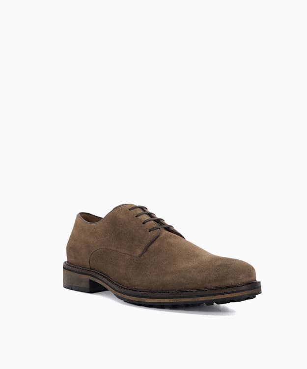 Dune London Barrett - Taupe Round Toe Lace-Up Shoes