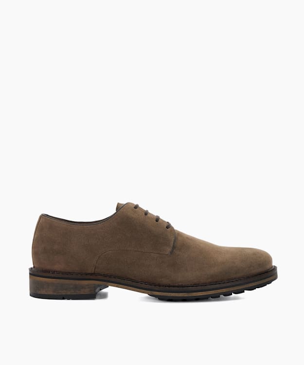 dune london Barrett - Taupe Round Toe Lace-Up Shoes