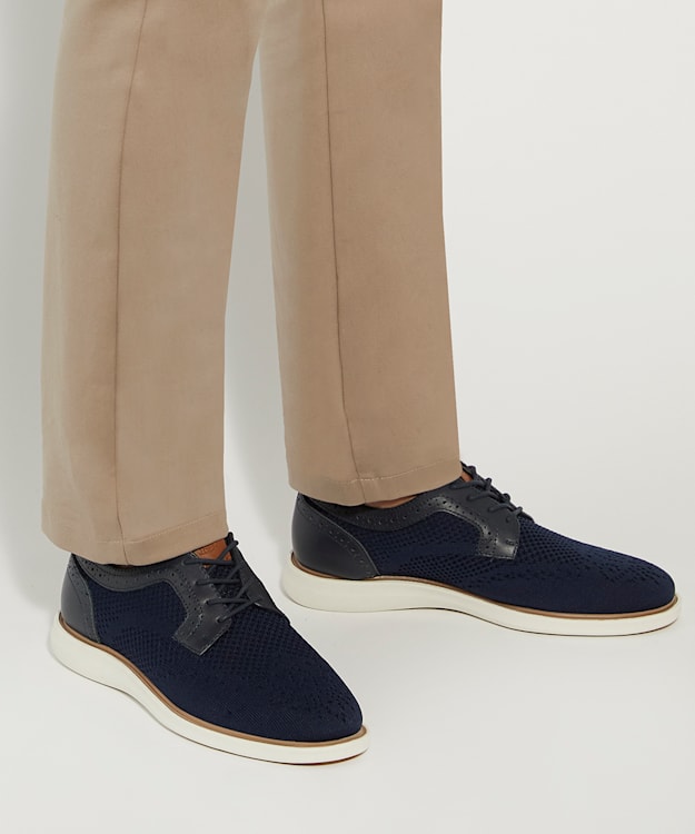 Dune London Barrow - Navy Hybrid Derby Shoes