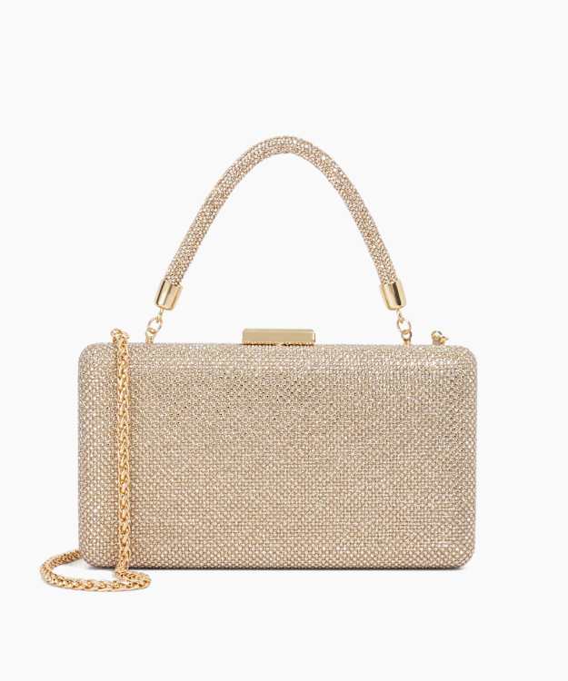 dune london Beaut - Gold Diamante Handle Evening Bag