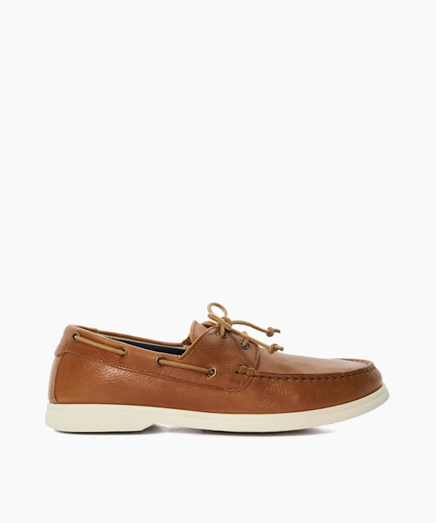 dune london Belongs - Tan Leather Boat Shoe