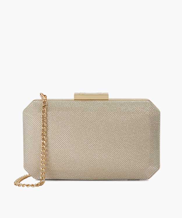 dune london Bestieo - Gold Embellished Box Clutch
