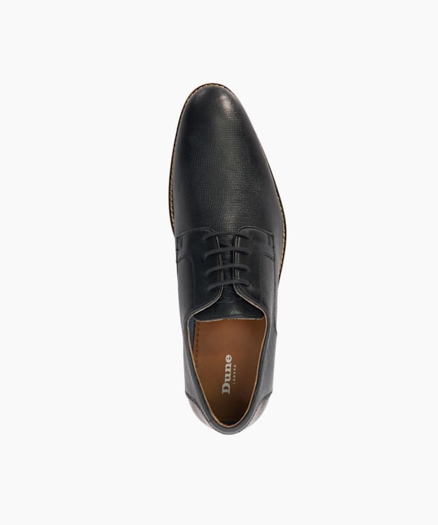 Dune London Billiard - Black Leather Gibson Shoes