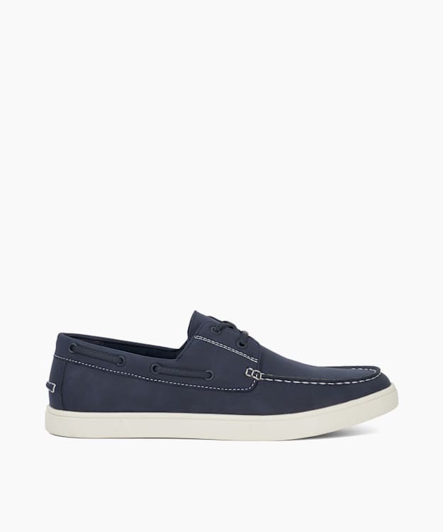 dune london Blizard - Navy Lace-Up Boat Shoes