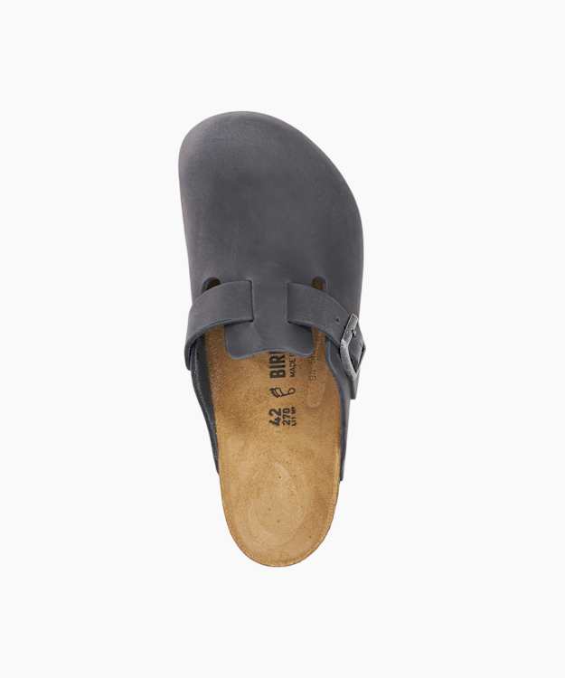 Dune London Boston Leoi - Black Nubuck Clog Sandals
