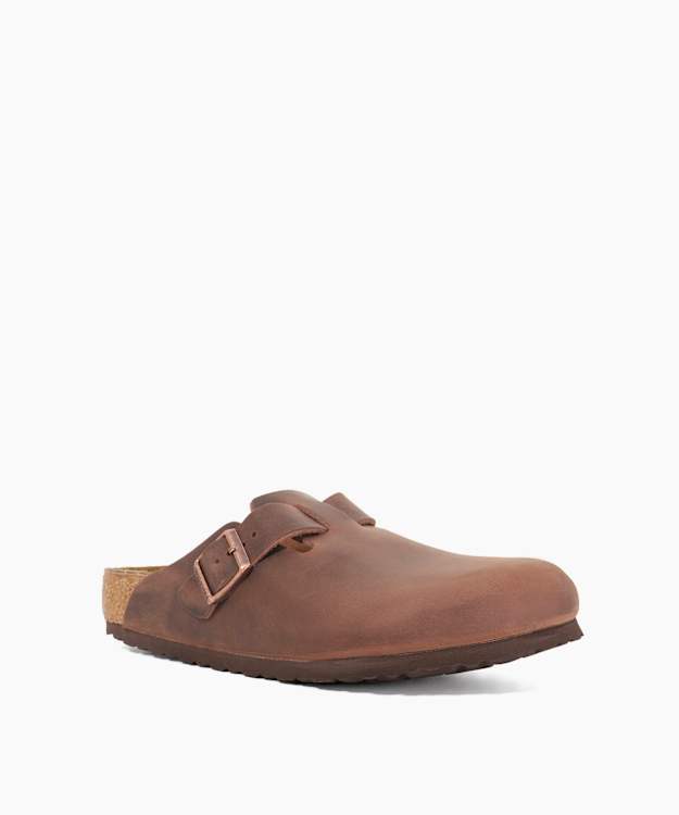 Dune London Boston Leoi - Brown Nubuck Clog Sandals