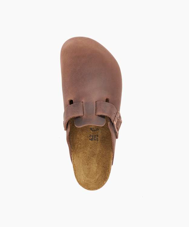 Dune London Boston Leoi - Brown Nubuck Clog Sandals