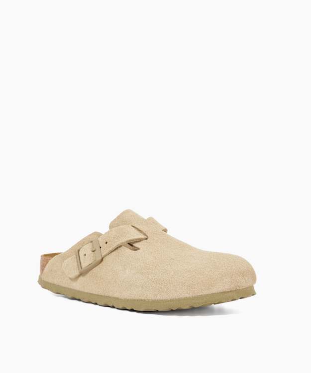 Dune London Boston Leve - Khaki Nubuck Clog Sandals