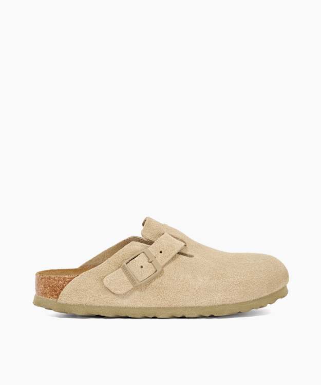 dune london Boston Leve - Khaki Nubuck Clog Sandals