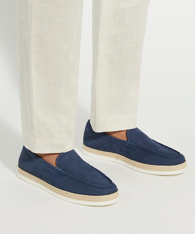 Dune London Bountii - Navy Casual Nubuck Loafers