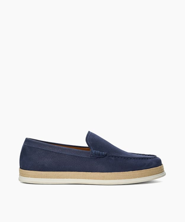 dune london Bountii - Navy Casual Nubuck Loafers