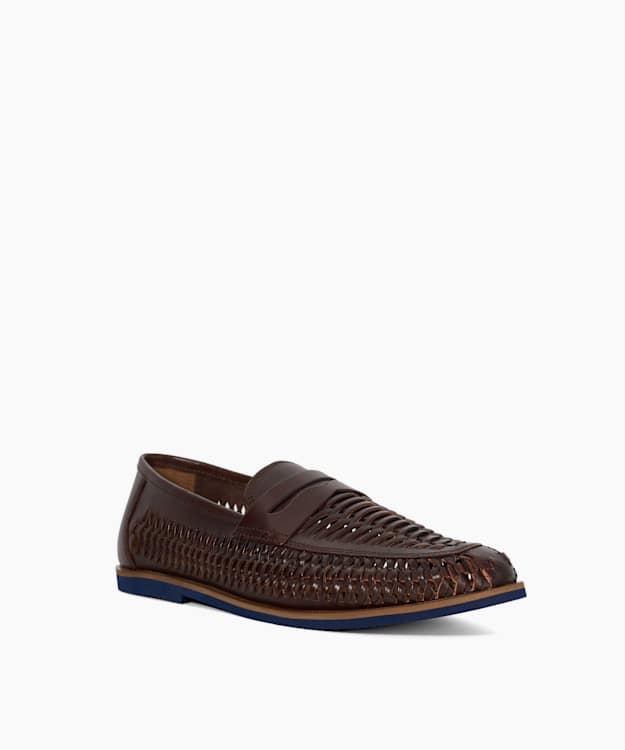 Dune London Bresley - Brown Woven Loafers
