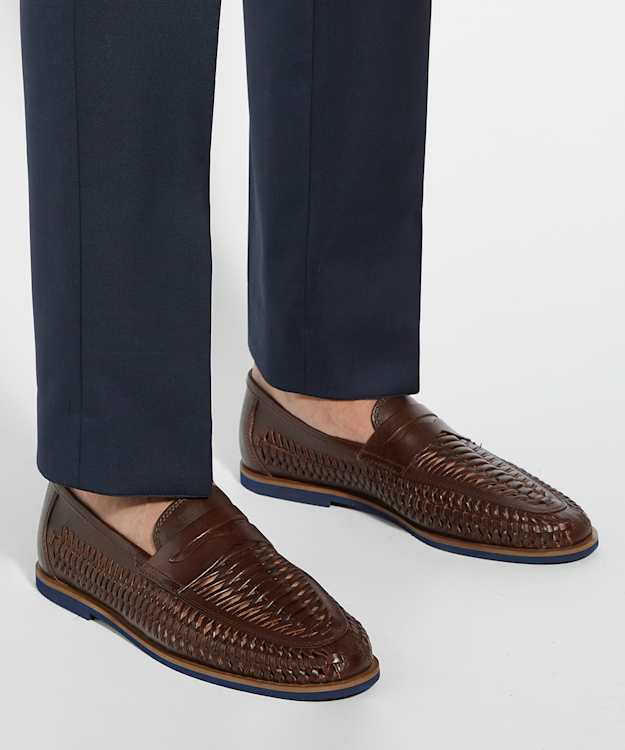 Dune London Bresley - Brown Woven Loafers