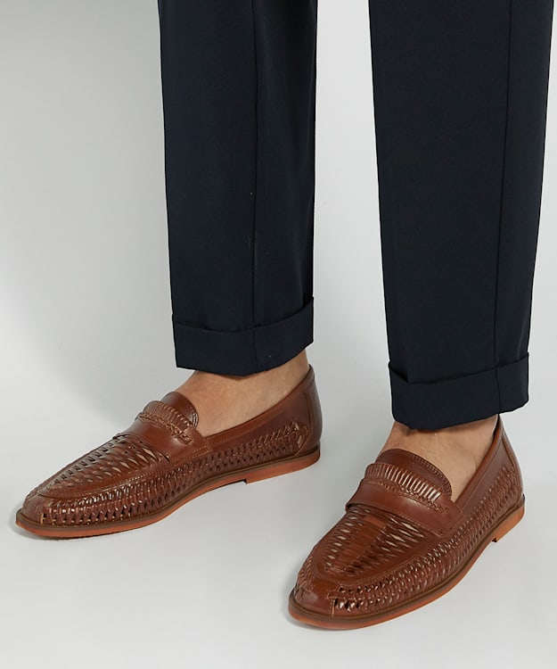 Dune London Brickles - Tan Casual Woven Loafers