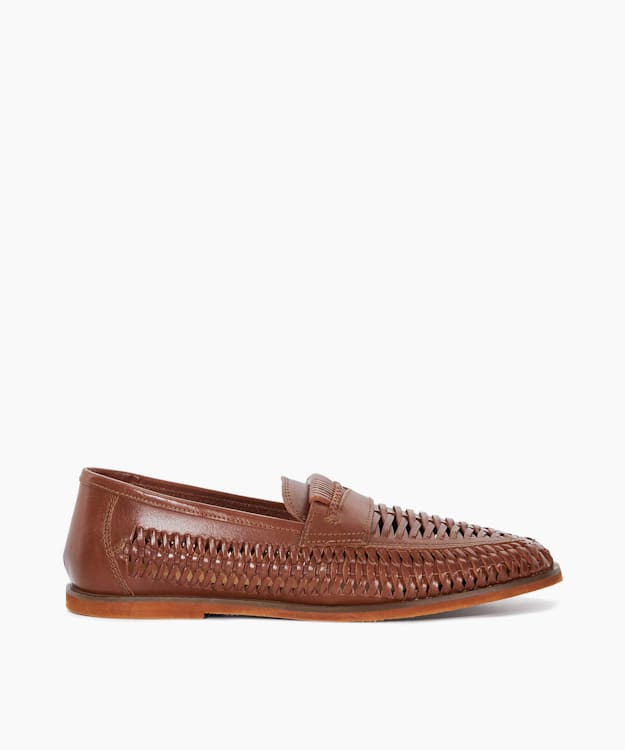 dune london Brickles - Tan Casual Woven Loafers