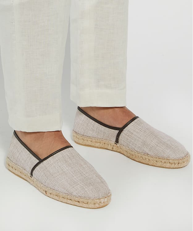 Dune London Bronko - Beige Canvas Espadrilles