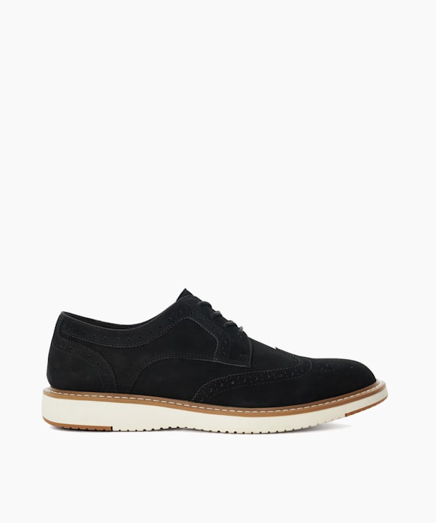 dune london Bronny - Black Hybrid Nubuck Lace-Ups