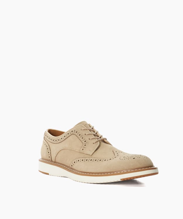 Dune London Bronny - Sand Hybrid Nubuck Lace-Ups