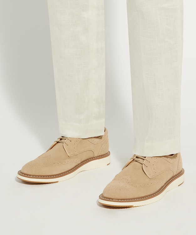 Dune London Bronny - Sand Hybrid Nubuck Lace-Ups