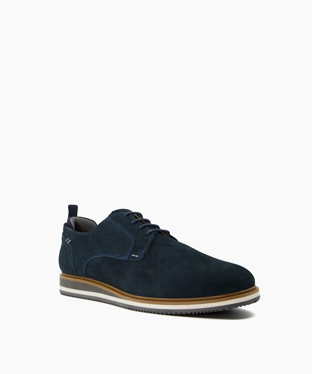 Dune London Bucatini - Navy Wedge Sole Lace Up Shoes