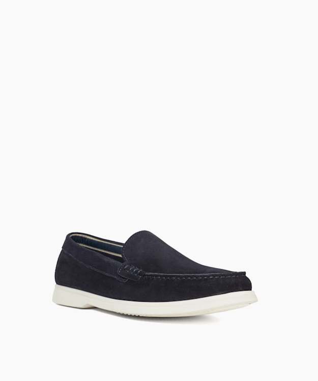 Dune London Bufton - Navy Wide Fit Suede Loafers