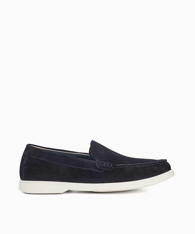 dune london Bufton - Navy Wide Fit Suede Loafers