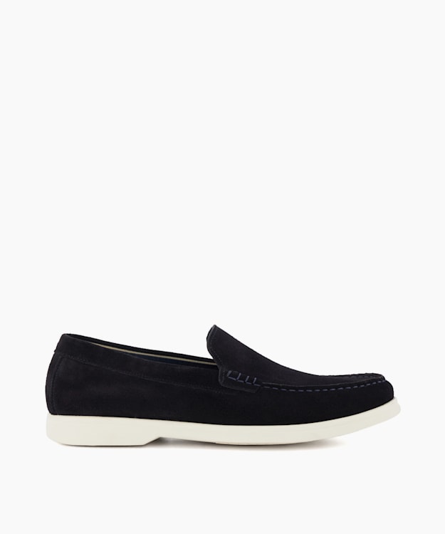 dune london Buftonn - Navy Casual Suede Loafers