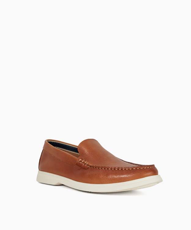 Dune London Buftonn - Tan Topstitch Casual Loafers