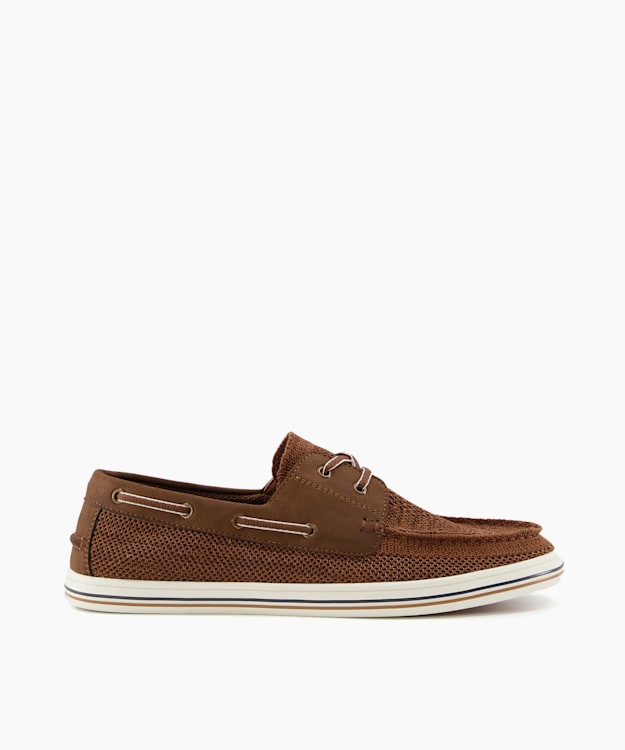 dune london Burnner - Tan Knitted Boat Shoes