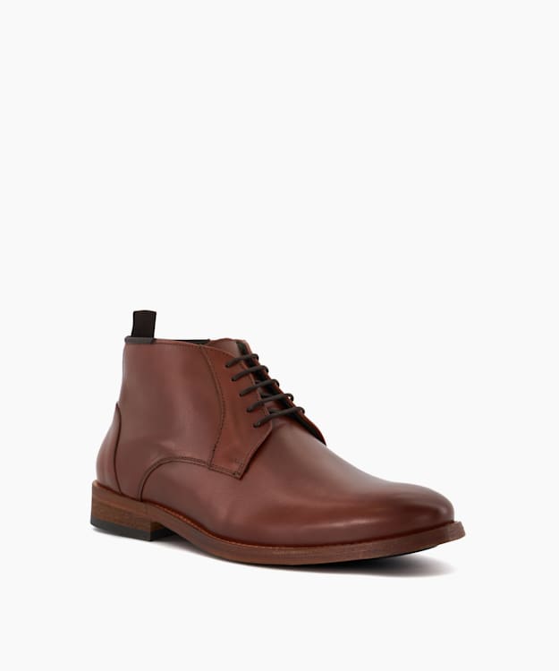 Dune London Cadir - Tan Leather Chukka Boots