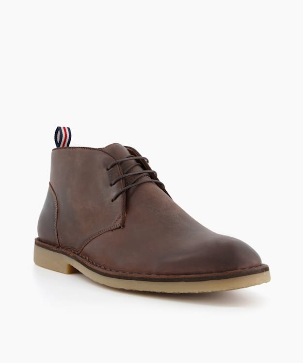 Dune London Cash - Brown Lace Up Chukka Boots