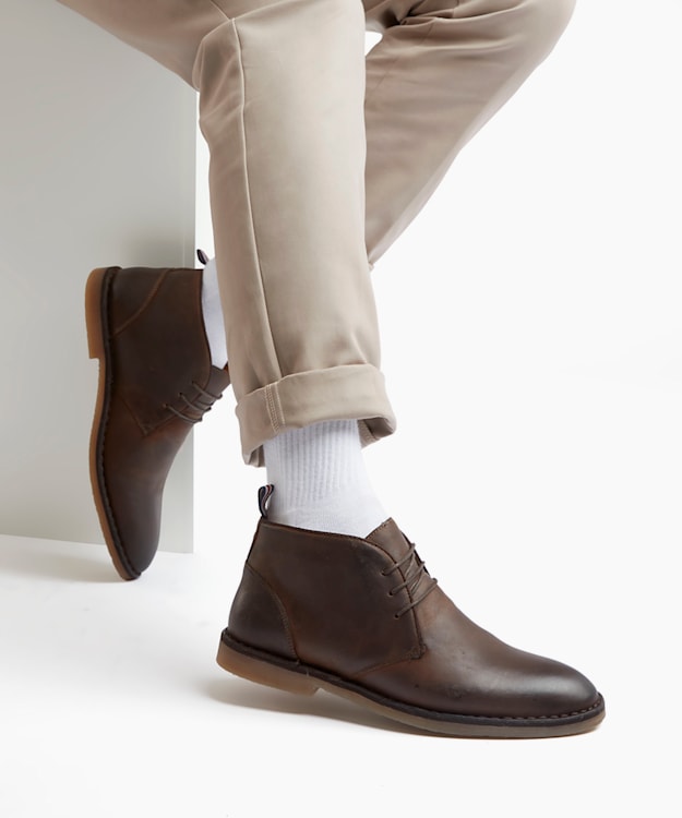 Dune London Cash - Brown Lace Up Chukka Boots