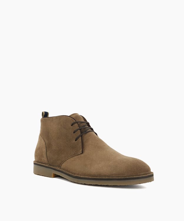 Dune London Cashed - Taupe Lace Detail Chukka Boots